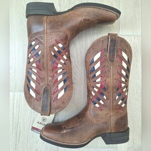 Ariat Women's Brown Longview Western Cowboy Boots with Shock Absorbition - 7.5